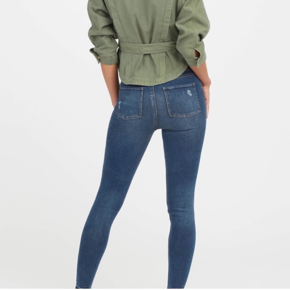 Spanx Distressed High Waist Ankle Denim Leggings